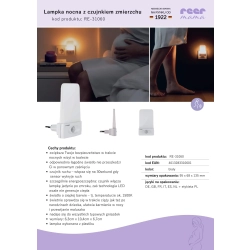 Lampka nocna led czujnik zmierzchu ruchu 1 szt