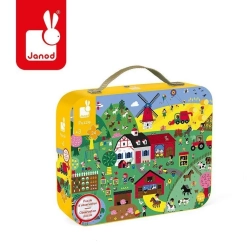 Puzzle obserwacyjne w walizce Farma 24 elementy 3+