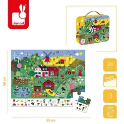 Puzzle obserwacyjne w walizce Farma 24 elementy 3+