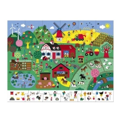 Puzzle obserwacyjne w walizce Farma 24 elementy 3+