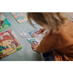 Puzzle progresywne w walizce Pory roku 4 układanki – 6, 9, 12 i 16 elementów 3+