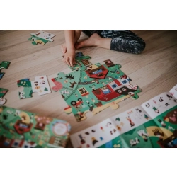 Puzzle obserwacyjne w walizce Farma 24 elementy 3+