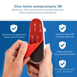 Zabezpieczenie zamknięcie blokada klamki drzwi samoprzylepne taśma
