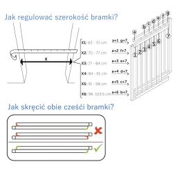 Bramka ochronna zabezpieczająca przykręcana 63-103,5cm